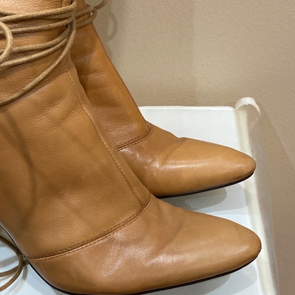 Nine West leather with Rabbit hair fur trim boots. - Picture 8 of 17